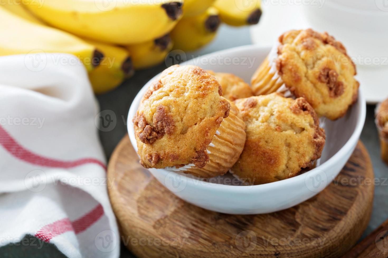 Banana muffins on cooling rack photo