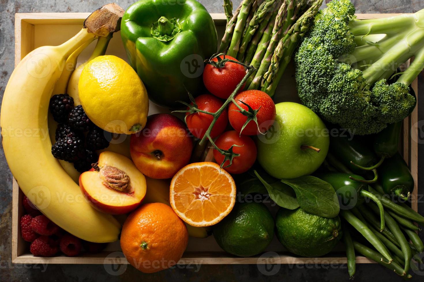 Fresh colorful vegetables and fruits photo