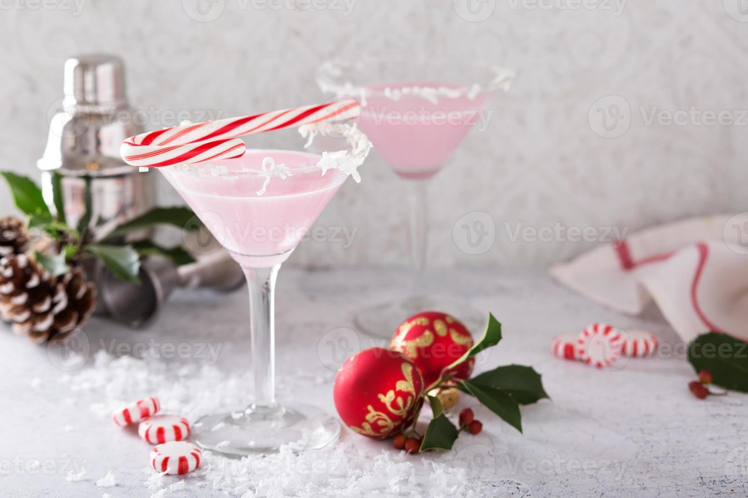 Peppermint martinis for Christmas photo