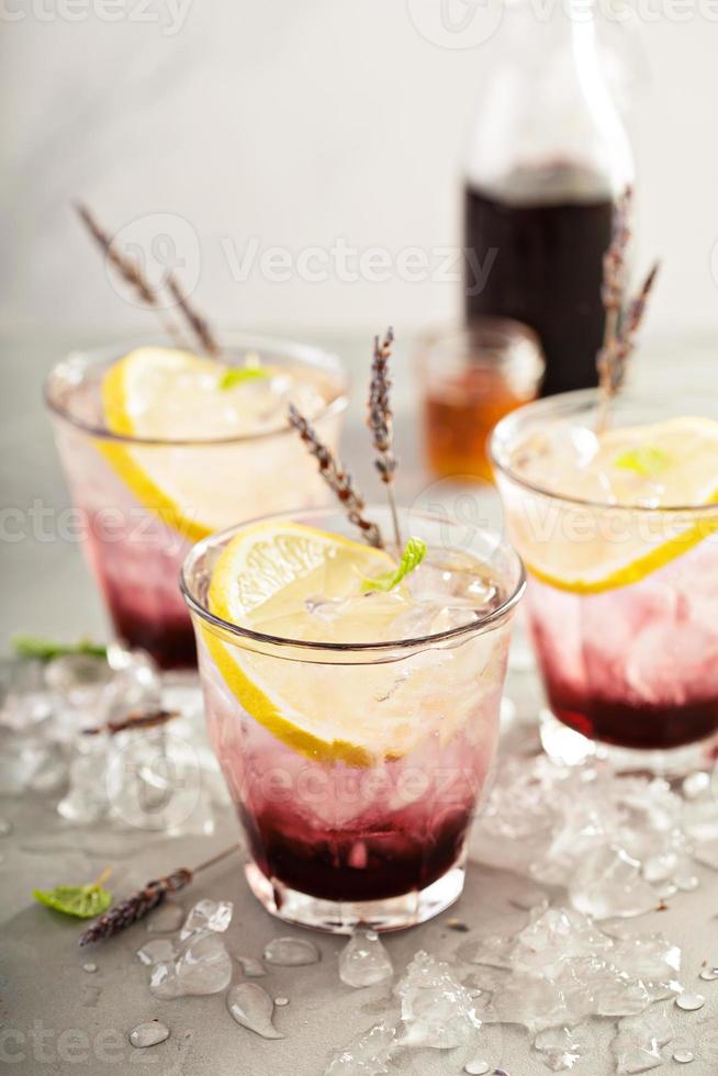 Lavender syrup lemonade with honey photo