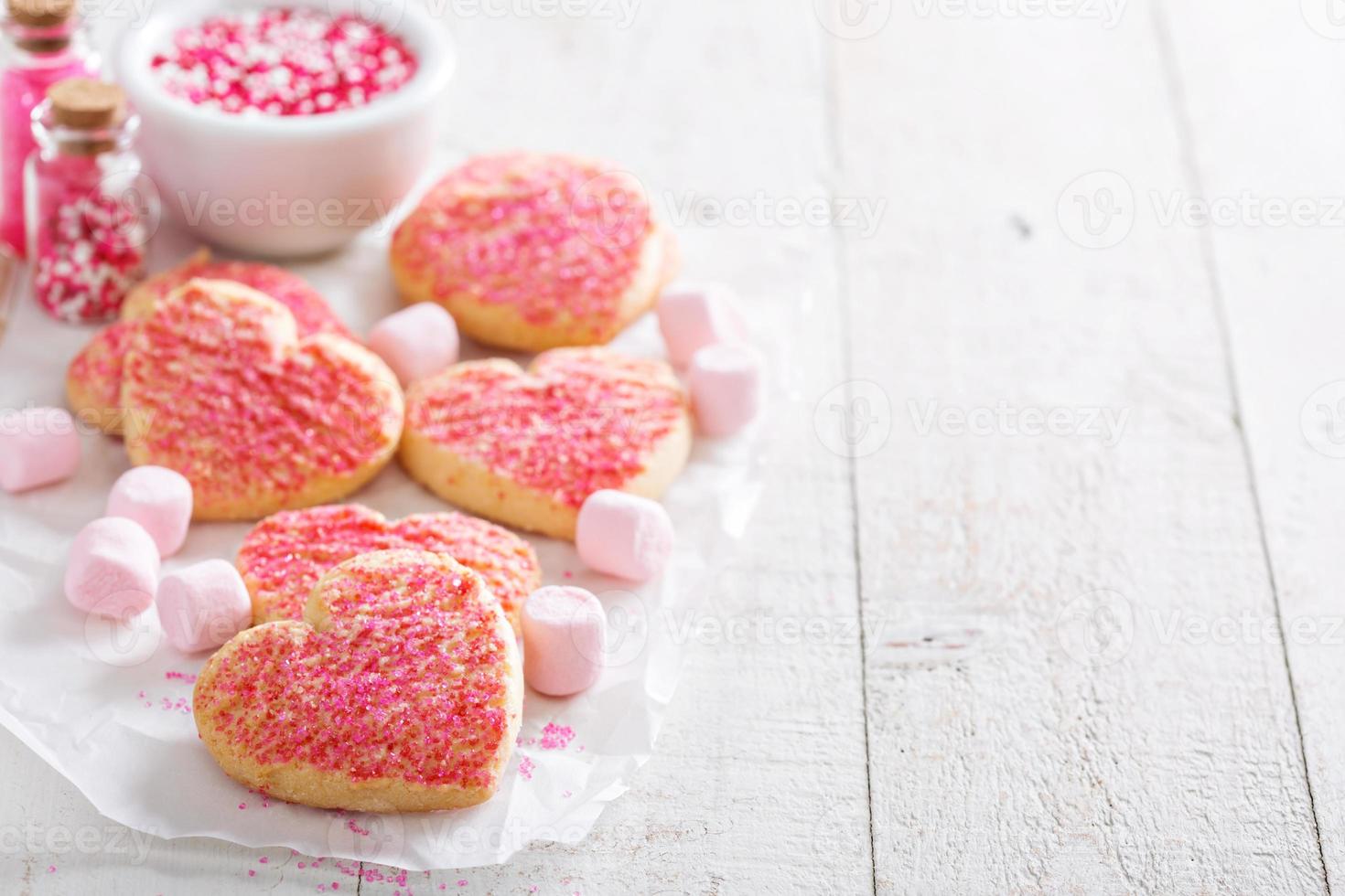 Valentines day heart shaped cookies photo