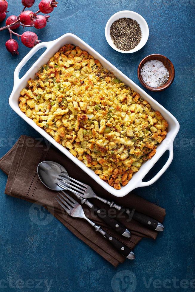 Traditional stuffing for Thanksgiving or Christmas photo