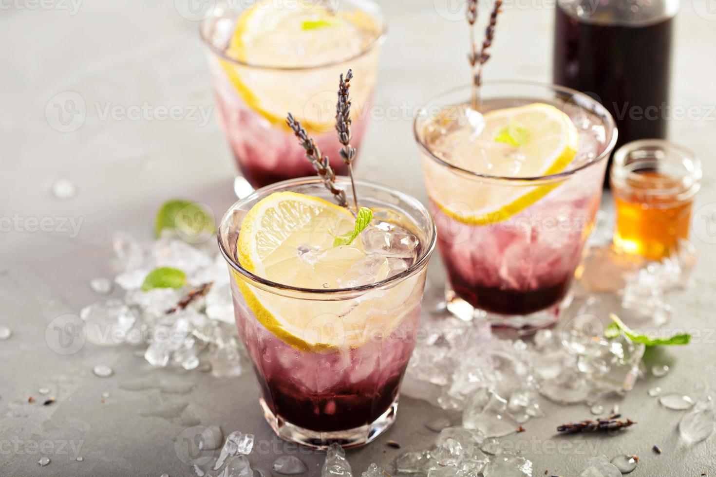 Lavender syrup lemonade with honey photo