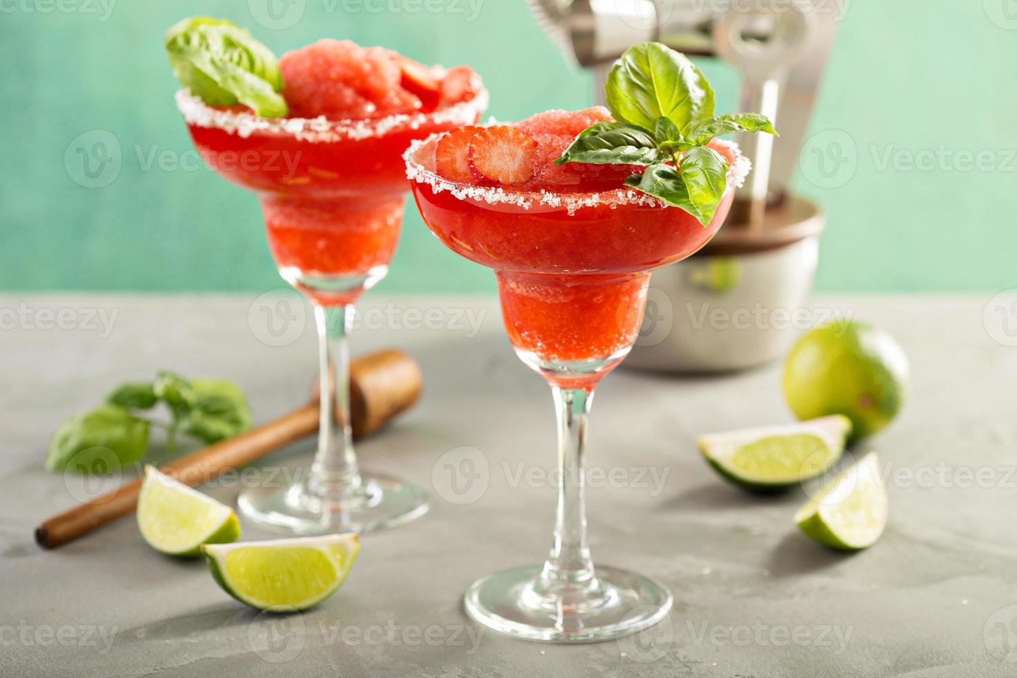 Frozen strawberry lime margarita photo