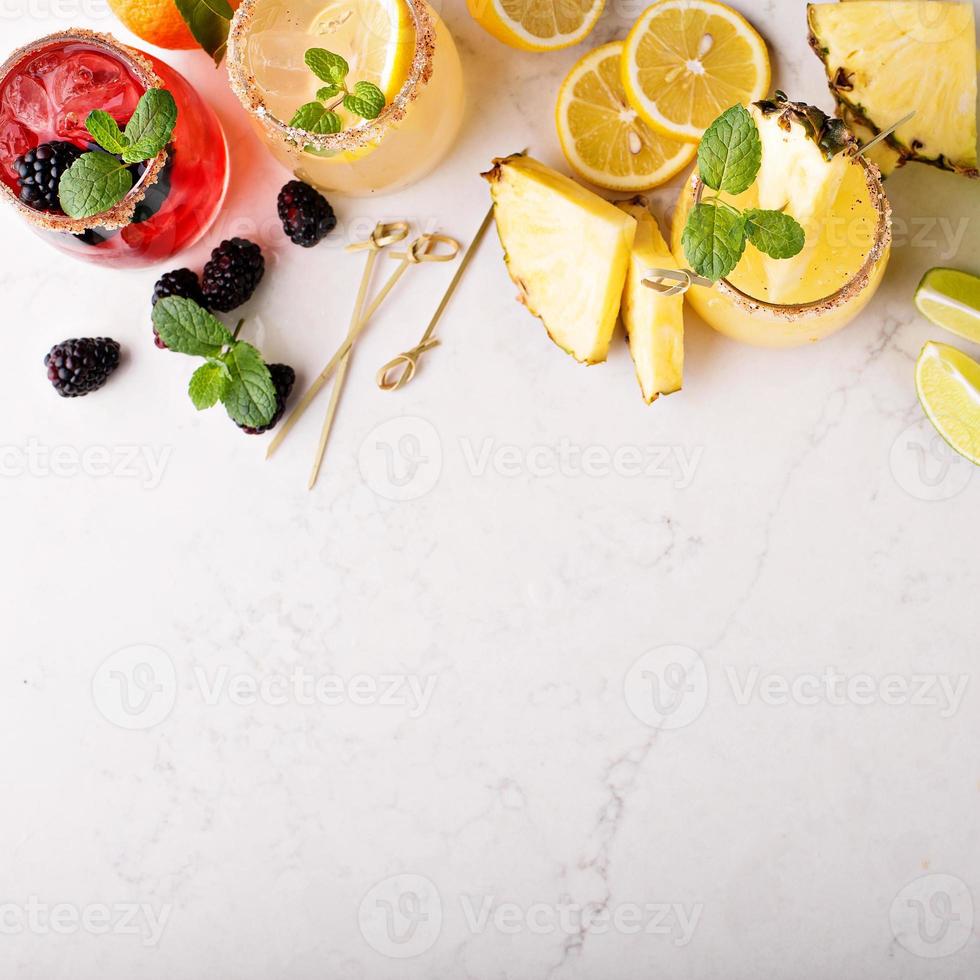 Variety of margarita cocktails photo