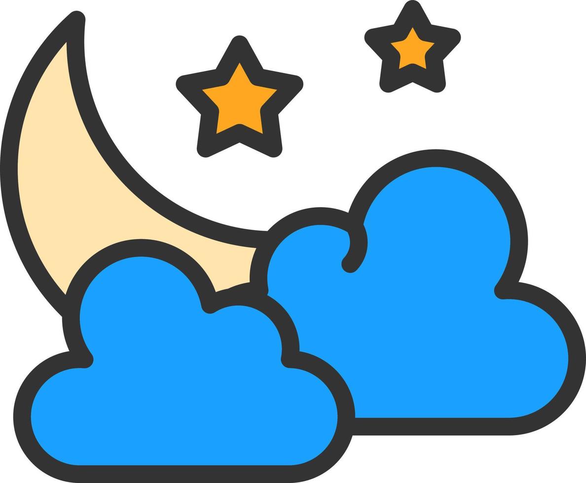 Star And Crescent Moon Vector Icon Design