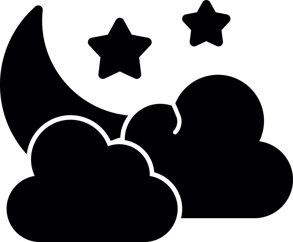 Star And Crescent Moon Vector Icon Design