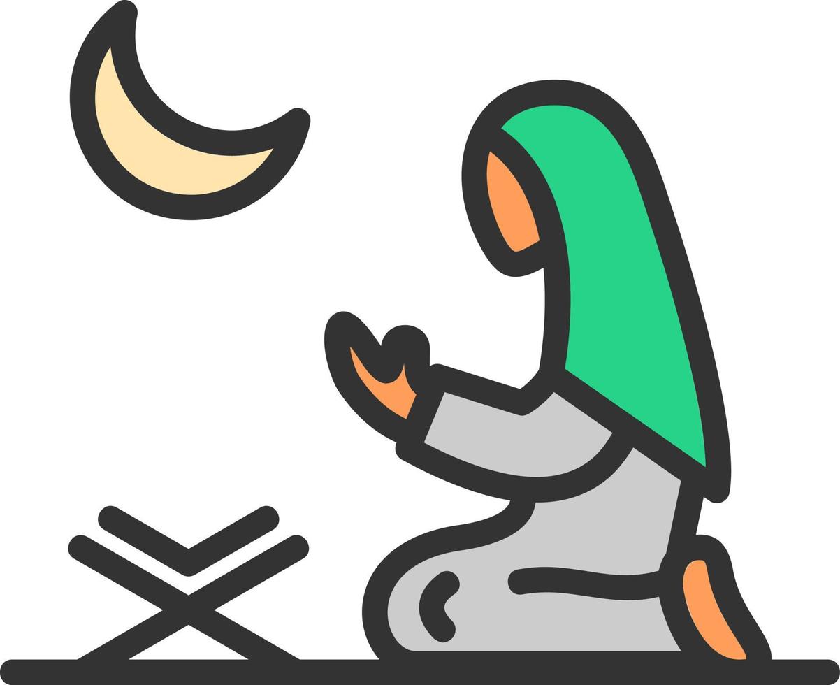 Women Praying Vector Icon Design