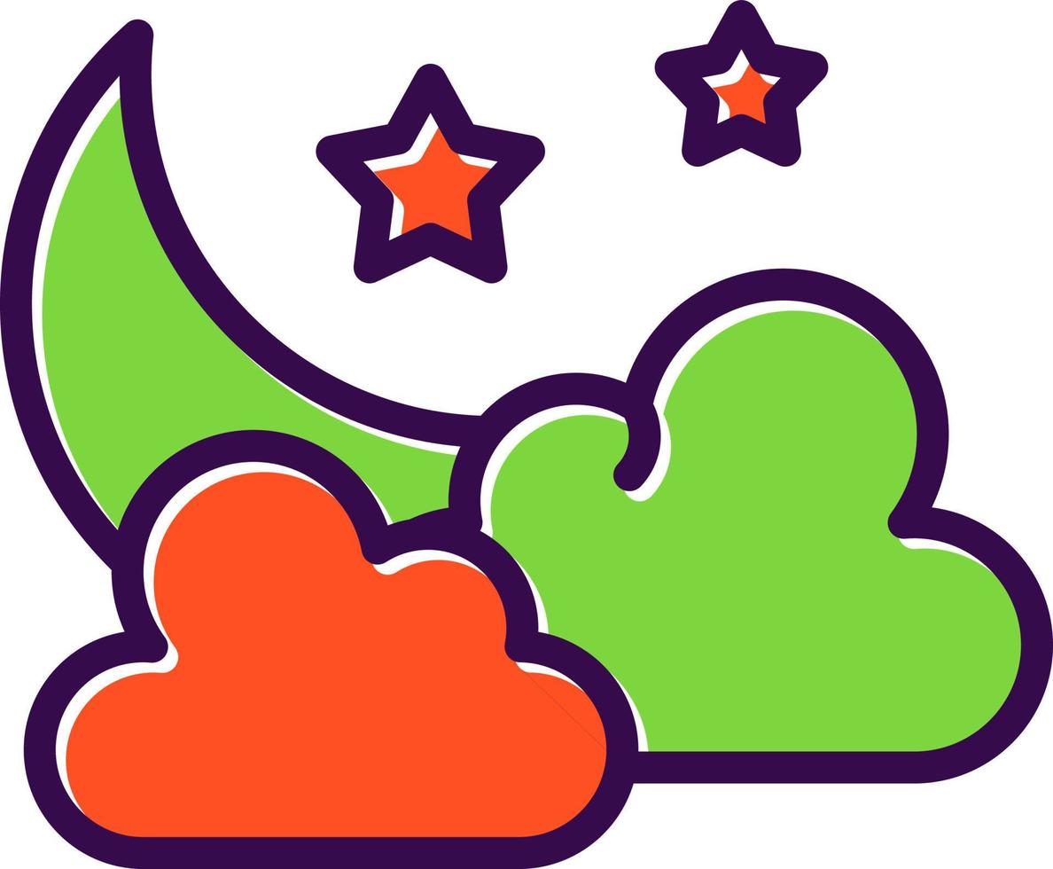 Star And Crescent Moon Vector Icon Design