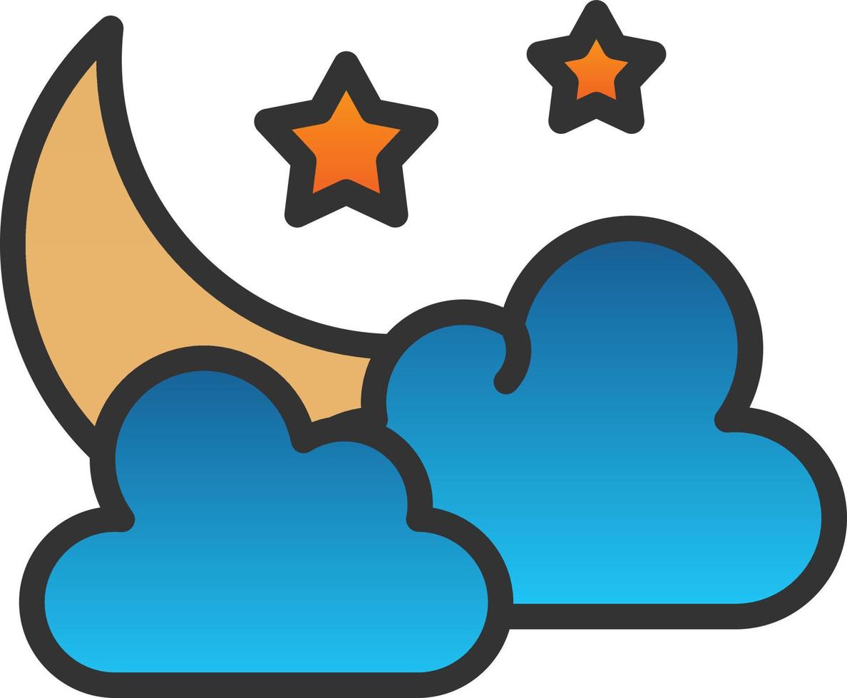 Star And Crescent Moon Vector Icon Design