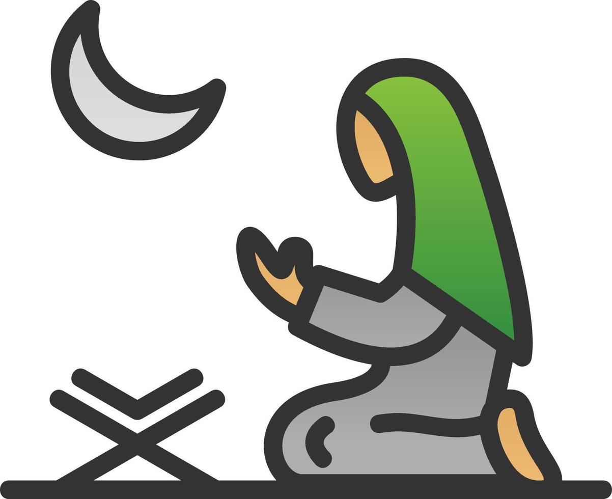 Women Praying Vector Icon Design