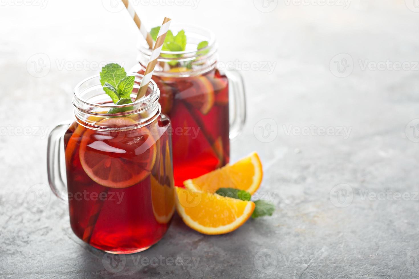 Summer sangria in mason jar photo