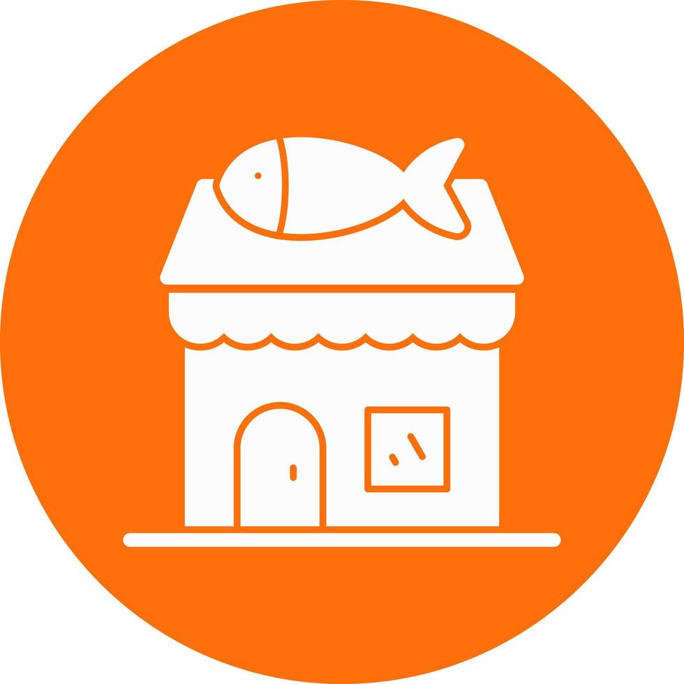 Fish Shop Vector Icon Design