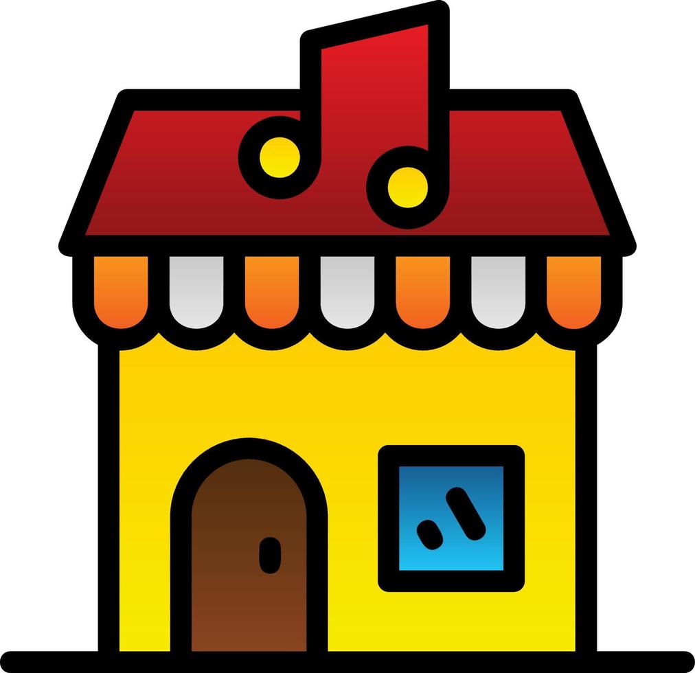 Music Shop Vector Icon Design