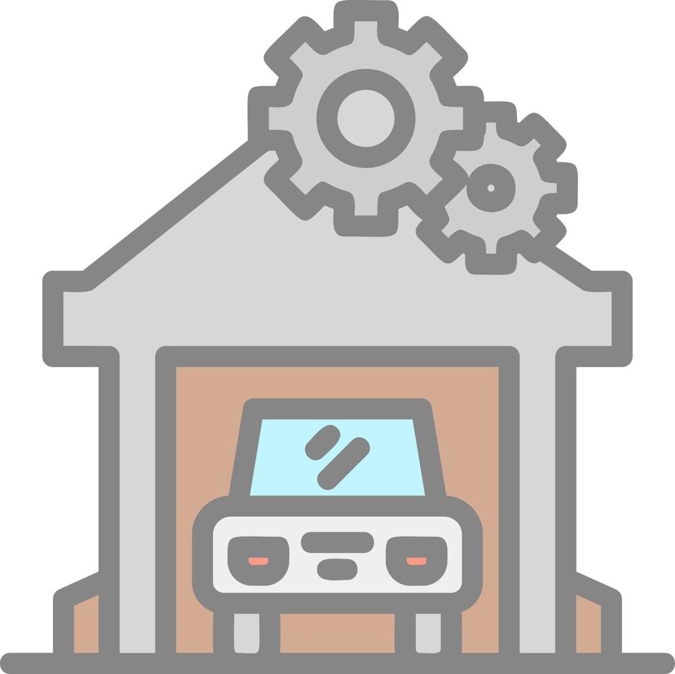 Car Repair Shop Vector Icon Design