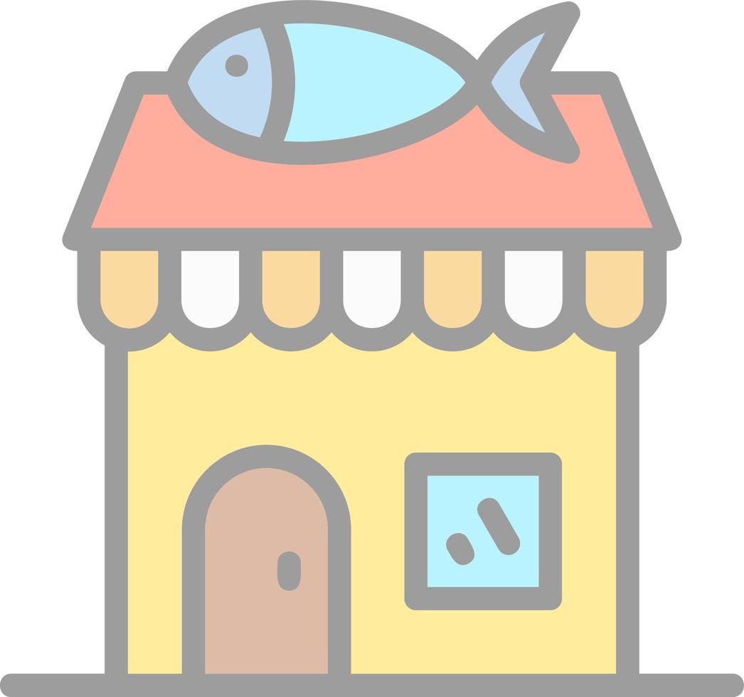 diseño de icono de vector de tienda de pescado