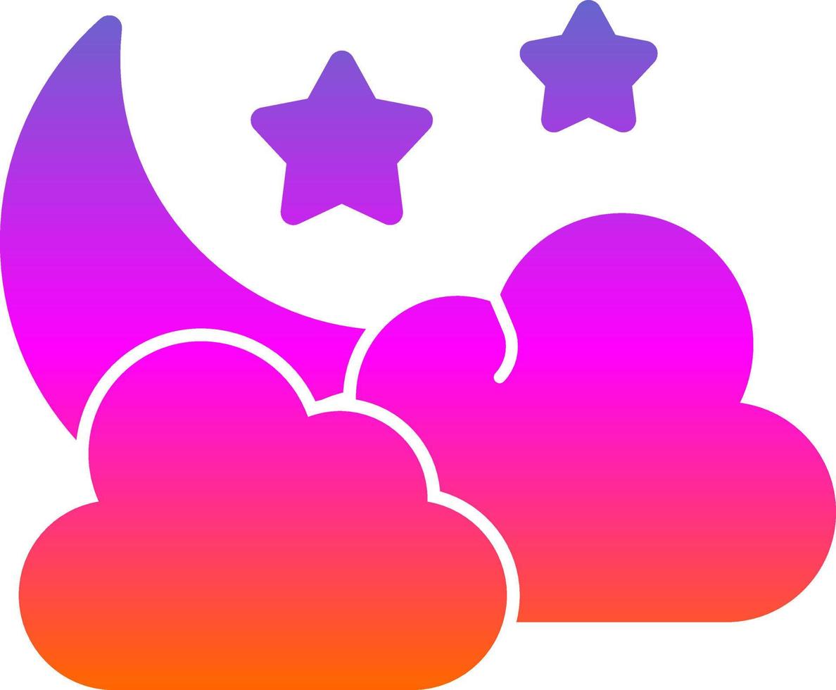 Star And Crescent Moon Vector Icon Design