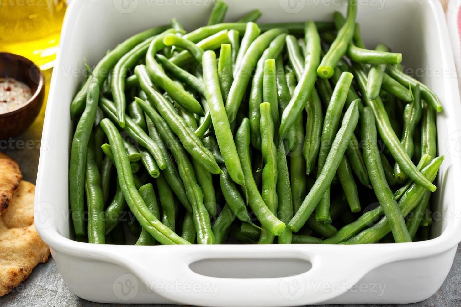 Blanched green beans photo