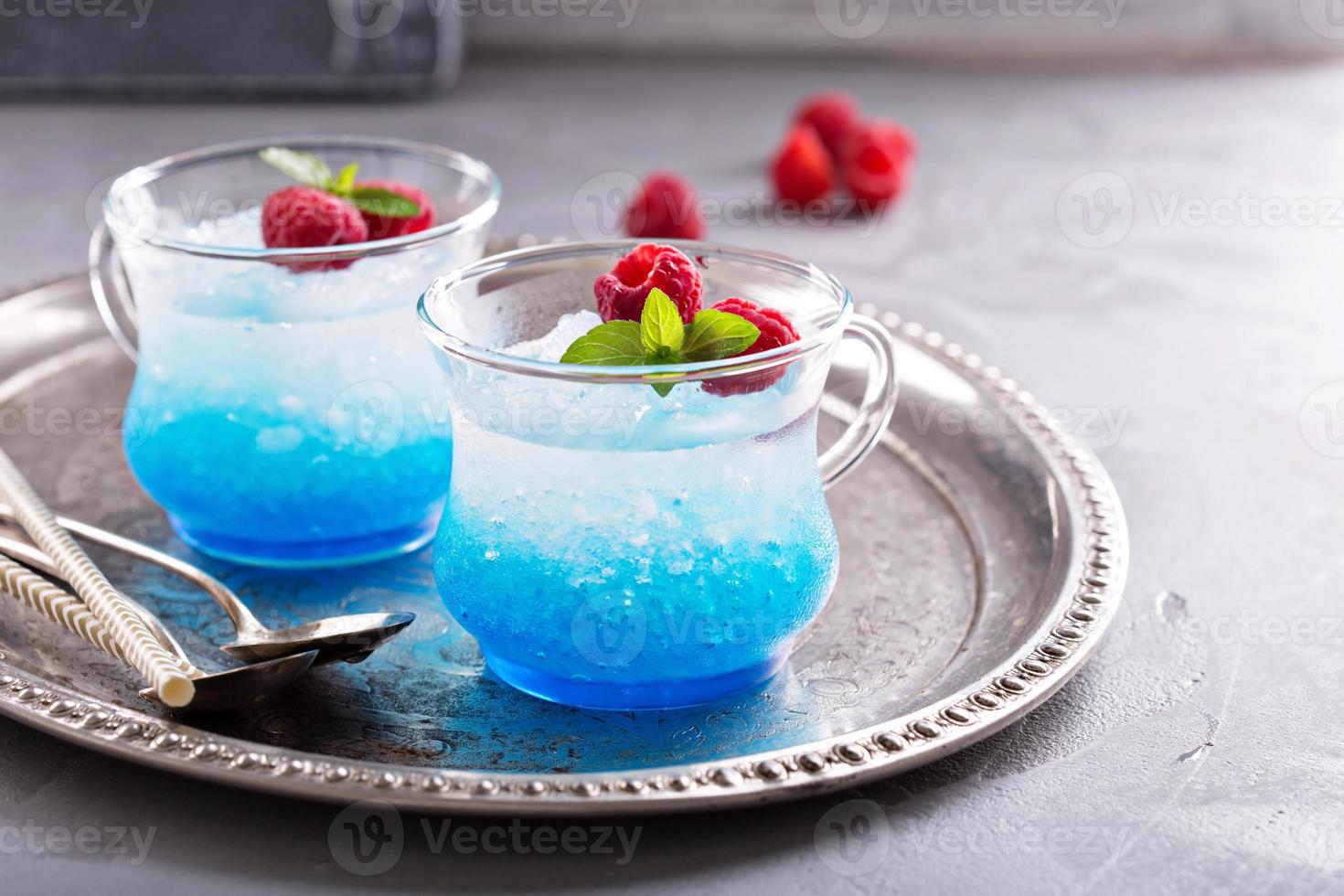 Blue raspberry cocktail photo