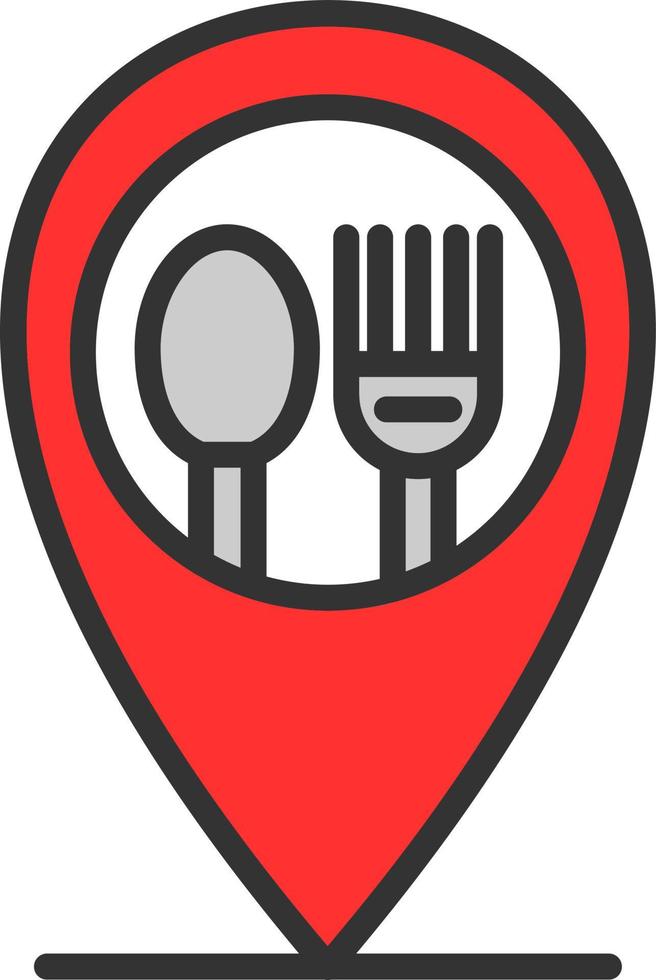 diseño de icono de vector de ubicación de restaurante