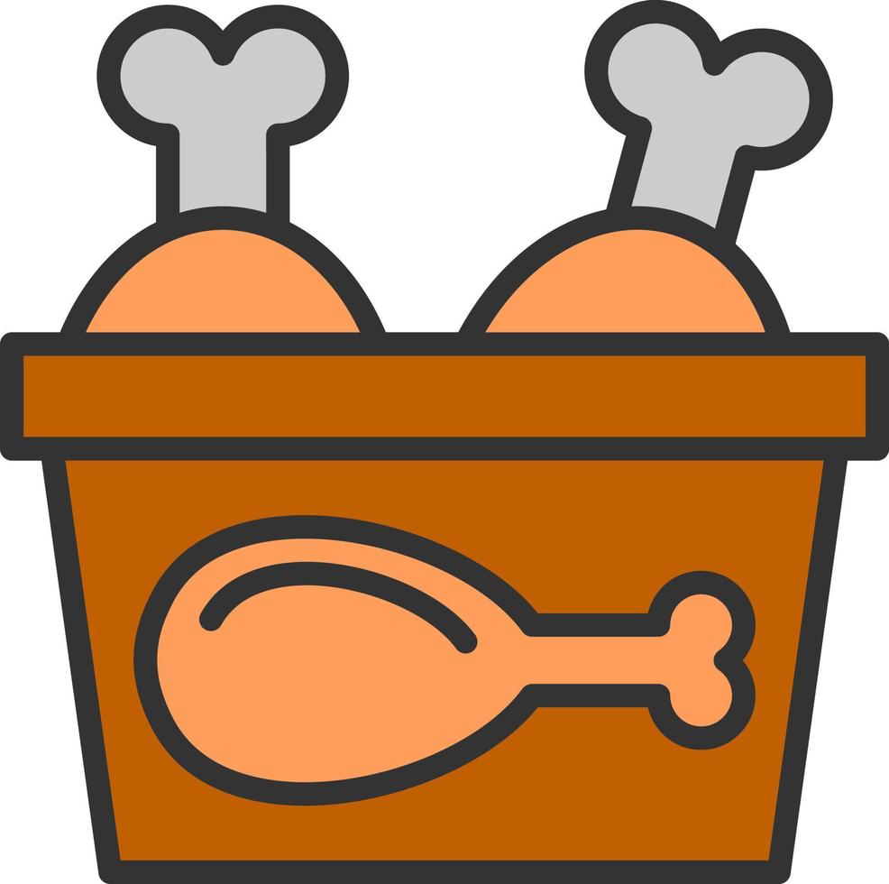 Chicken Bucket Vector Icon Design