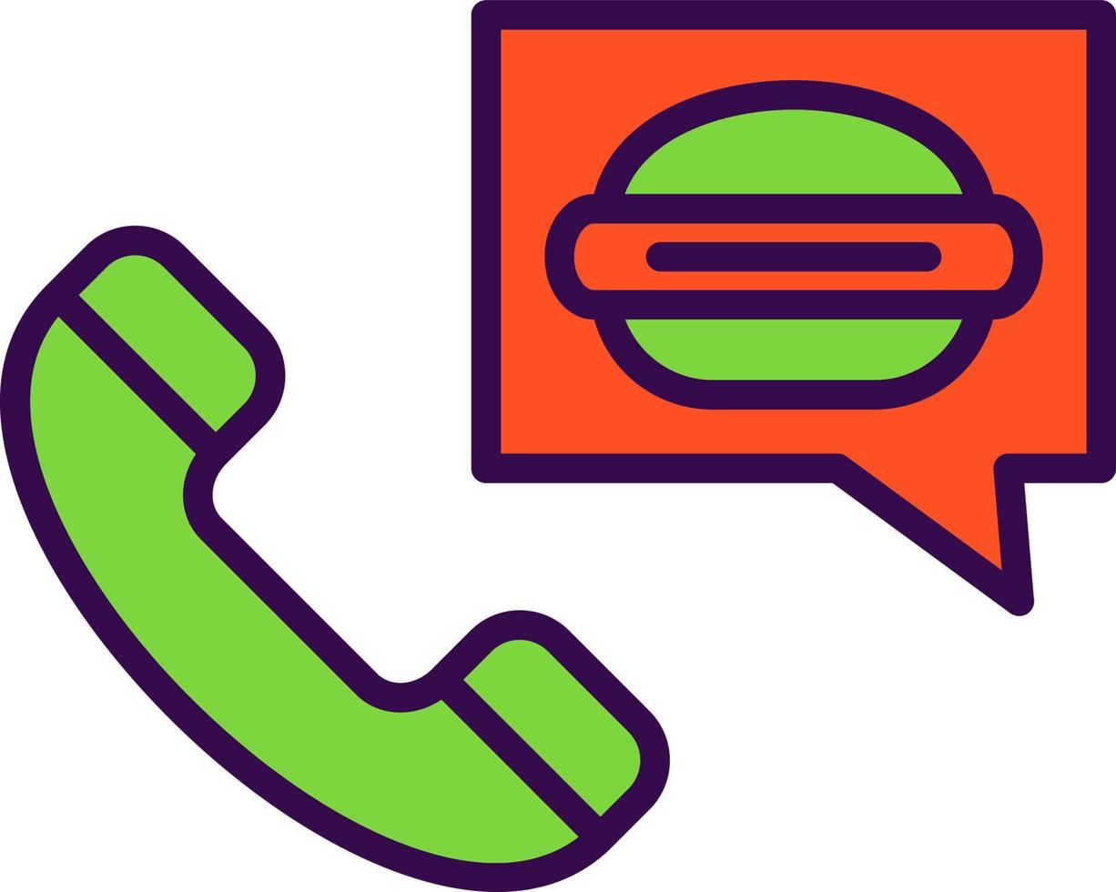 Order Food on Call Vector Icon Design