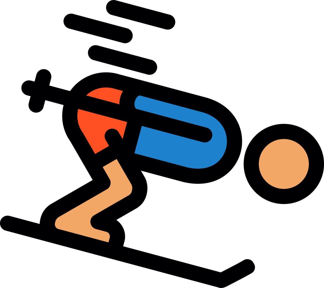 Skiing Vector Icon Design