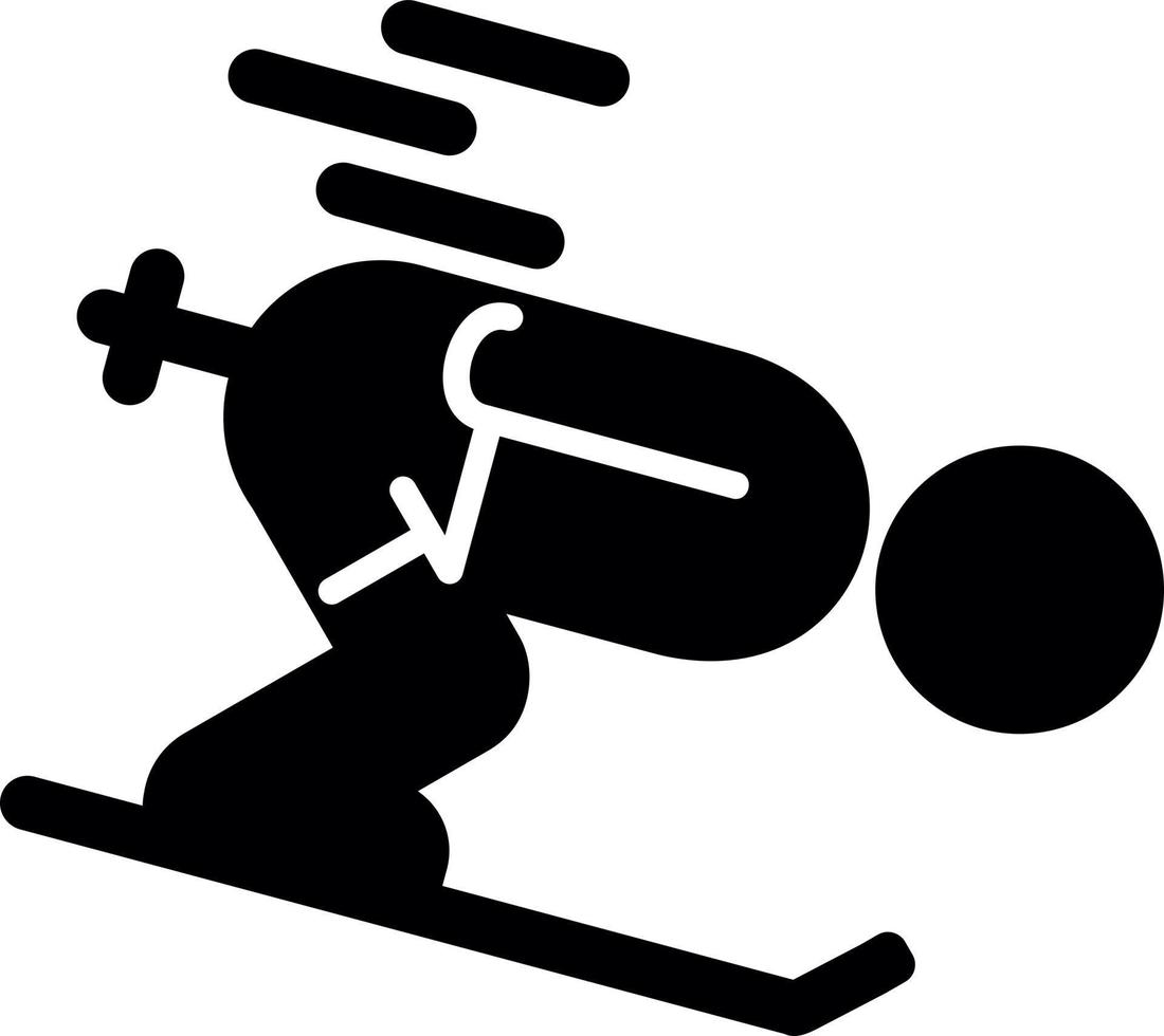 Skiing Vector Icon Design