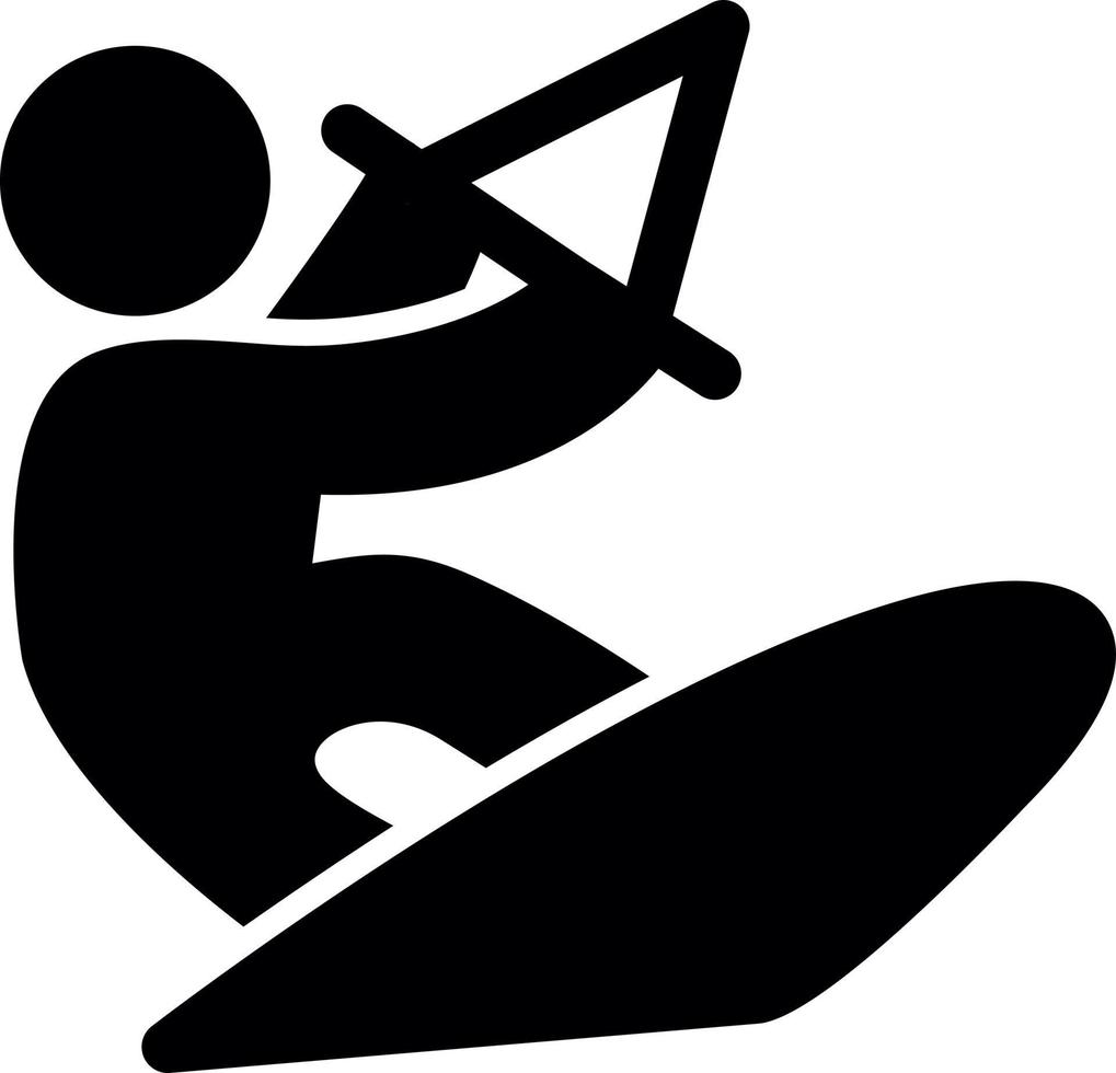 diseño de icono de vector de kitesurf