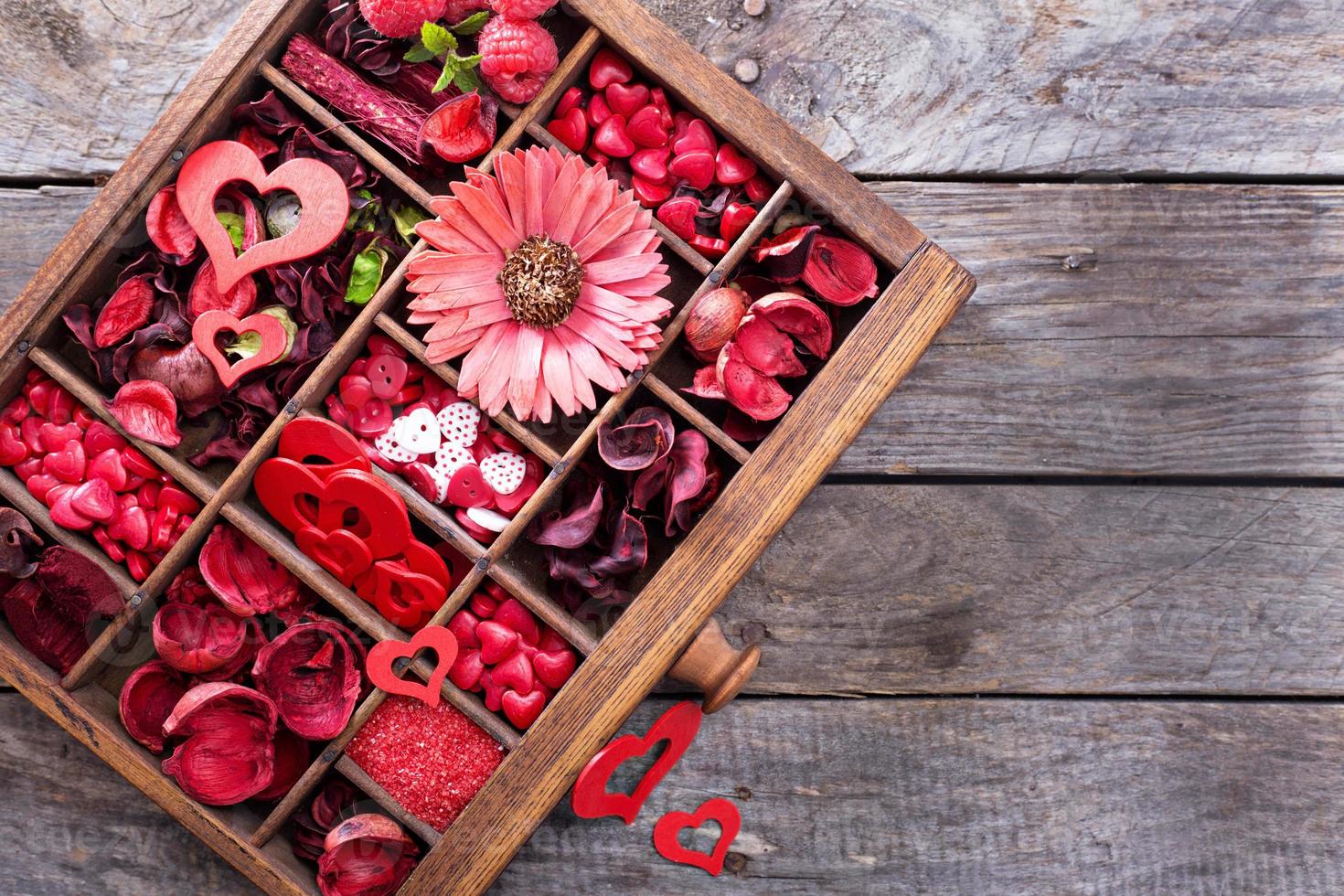 Red decorations for Valentines day photo