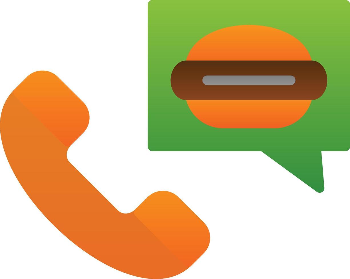 Order Food on Call Vector Icon Design