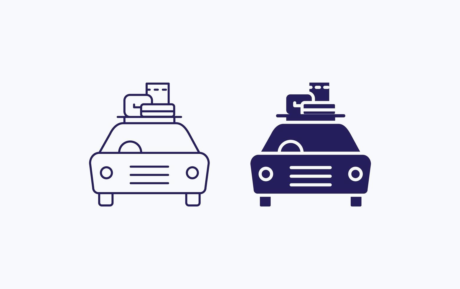 Car luggage, travel illustrator icon vector