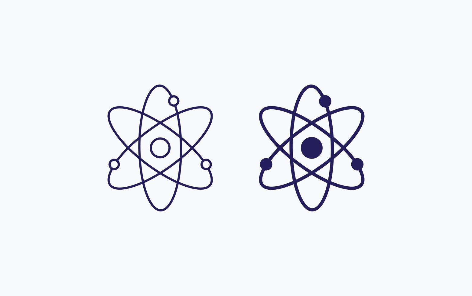 Atom, physics research vector icon