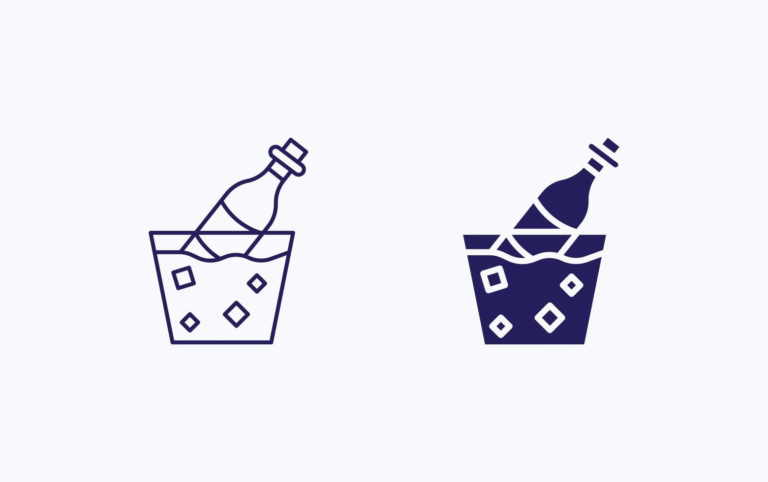 Champagne bottle, bucket illustration icon vector