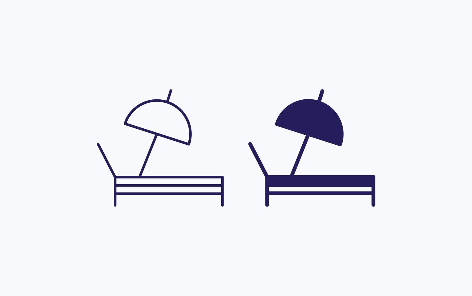 icono de ilustración de vector de cama de playa