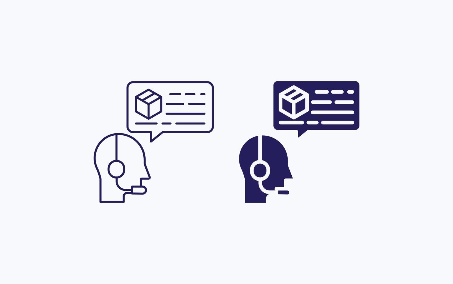 Call center chat, package courier Vector illustration icon