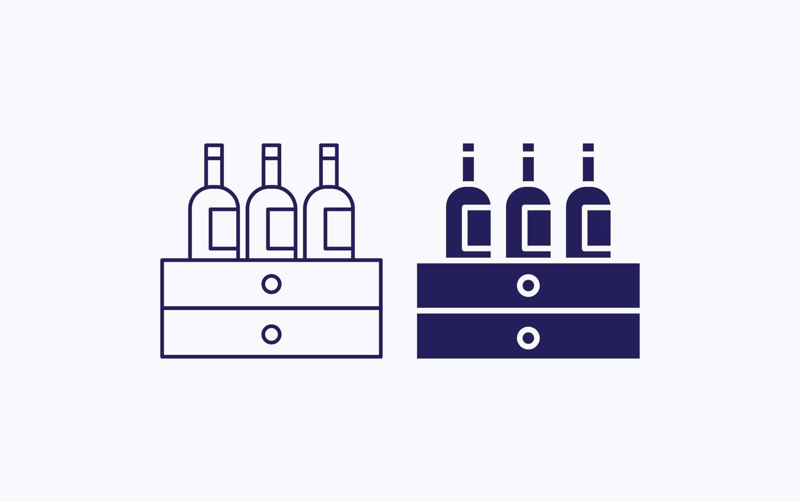 wine bottles icon vector