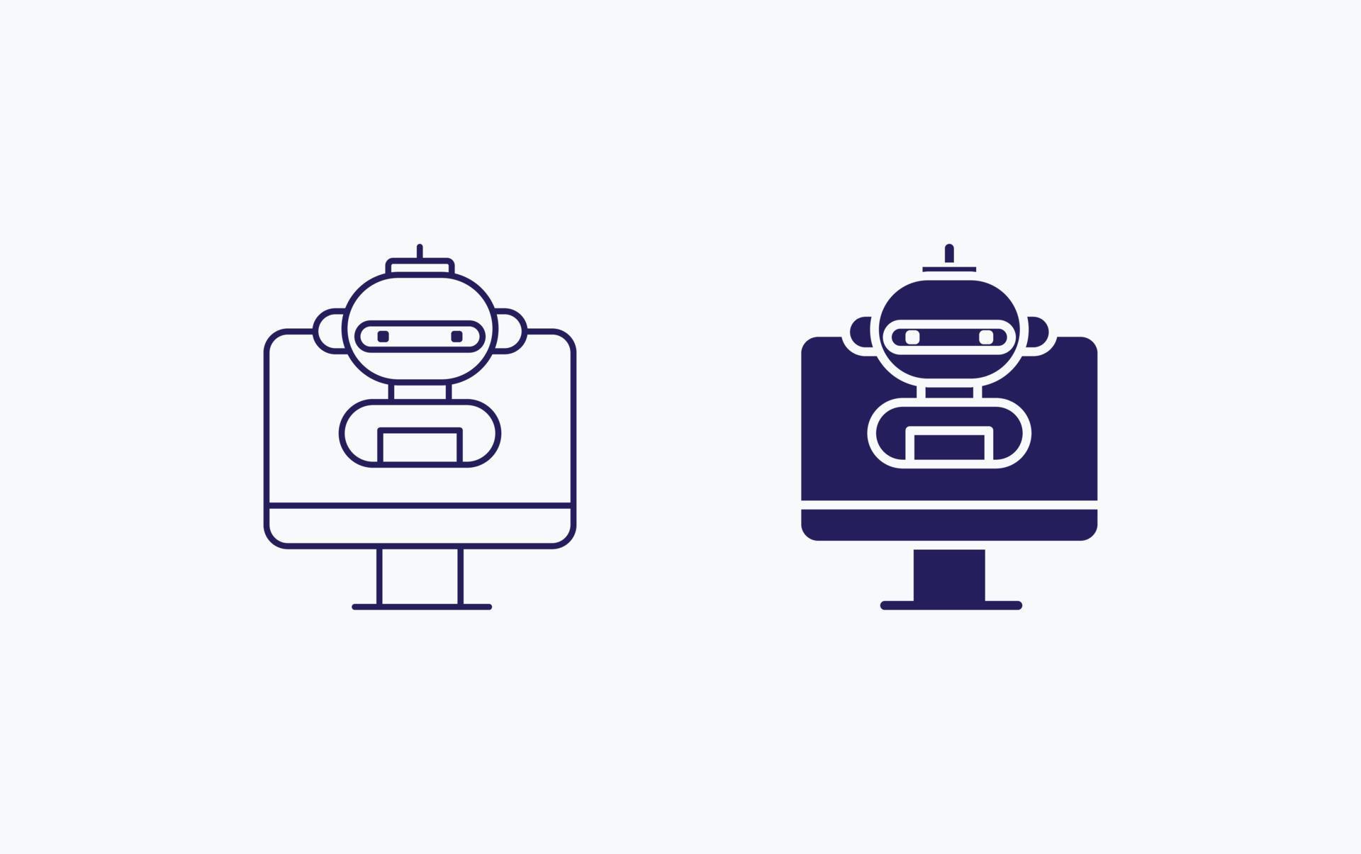 Computer bot illustration icon 15756227 Vector Art at Vecteezy