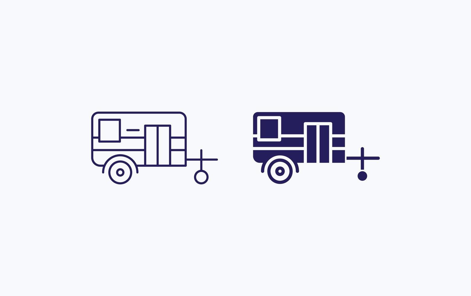 caravana, icono ilustrador de viajes vector