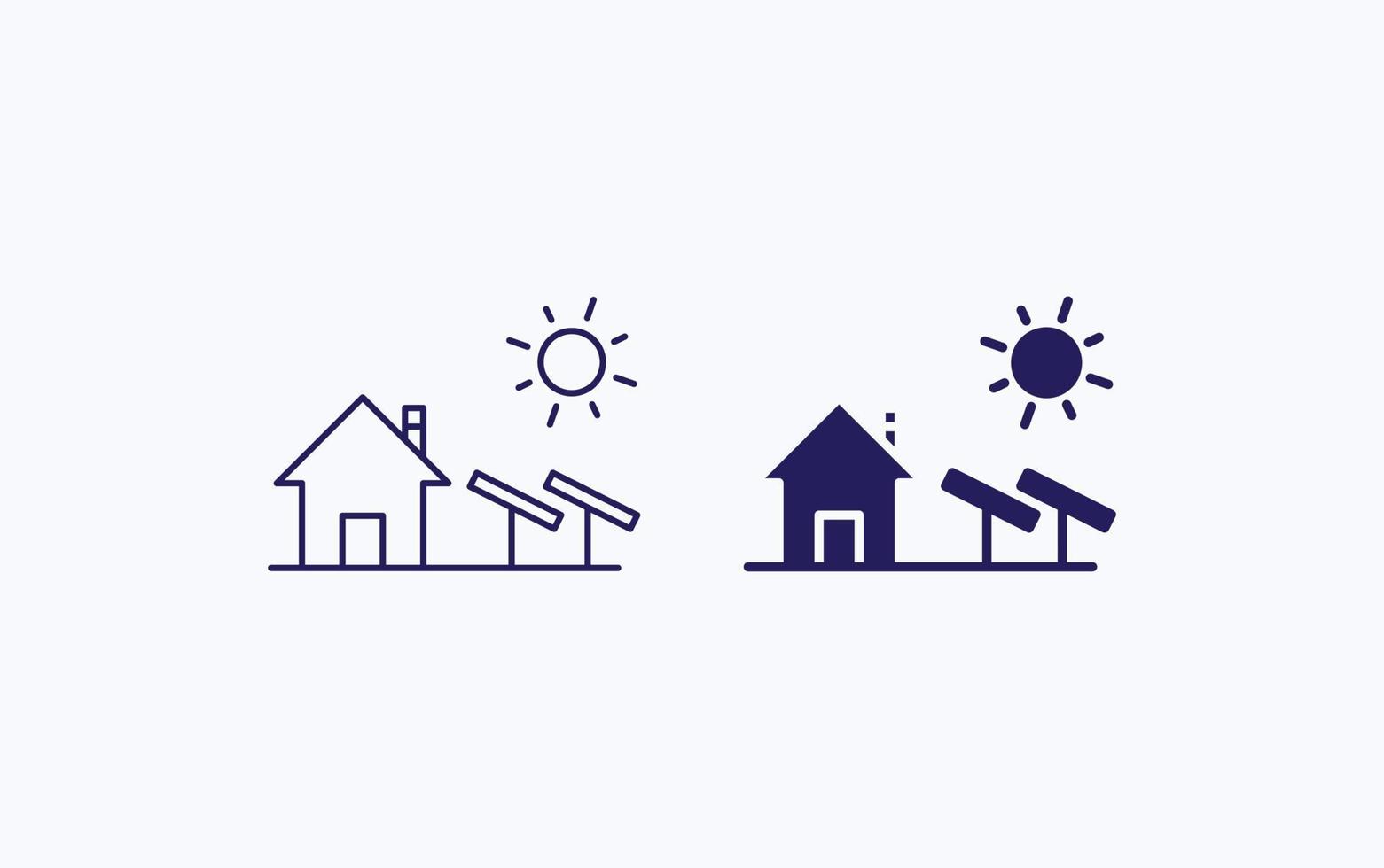 solar home illustration icon vector