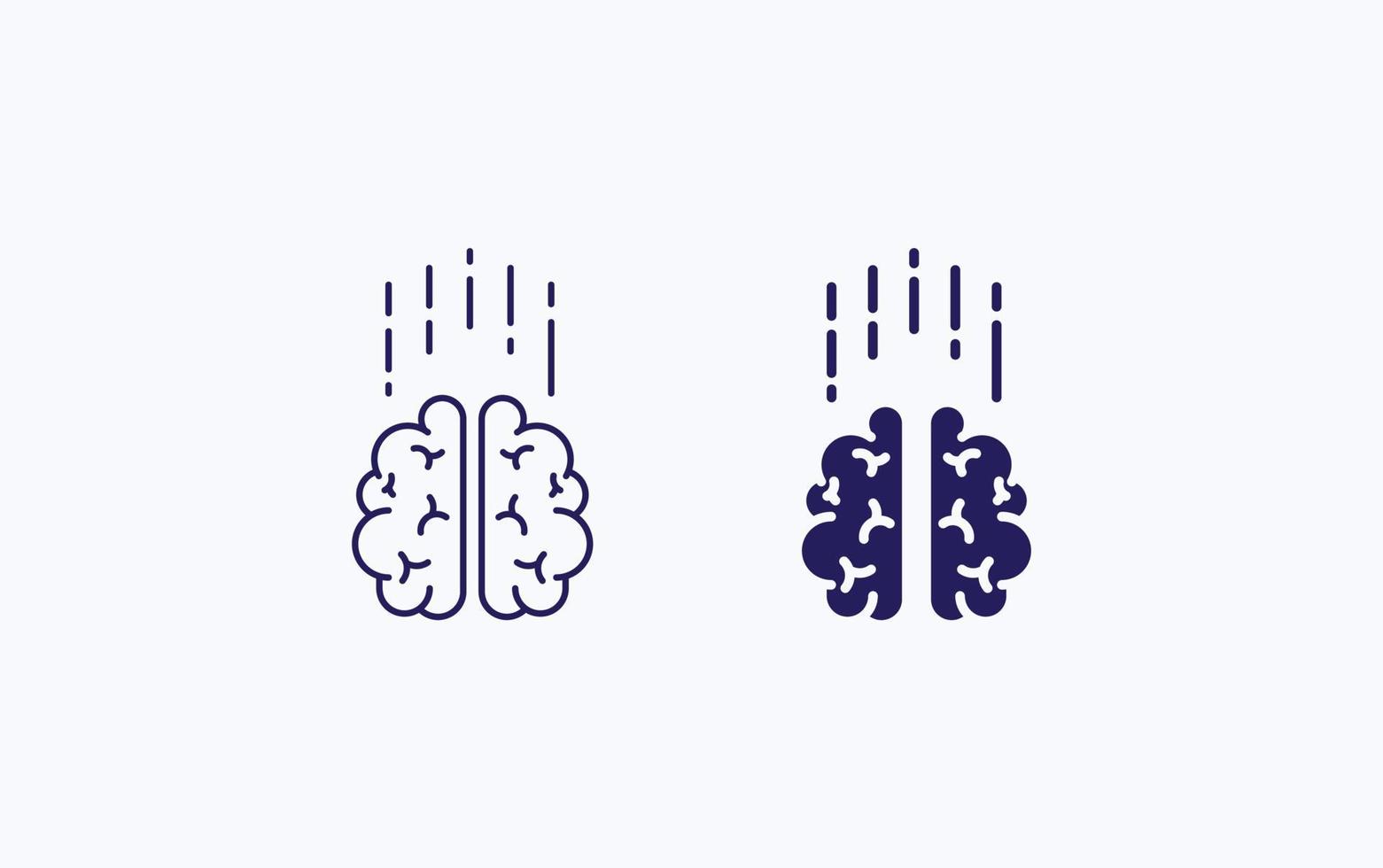 ilustración de icono de vector de cerebro humano