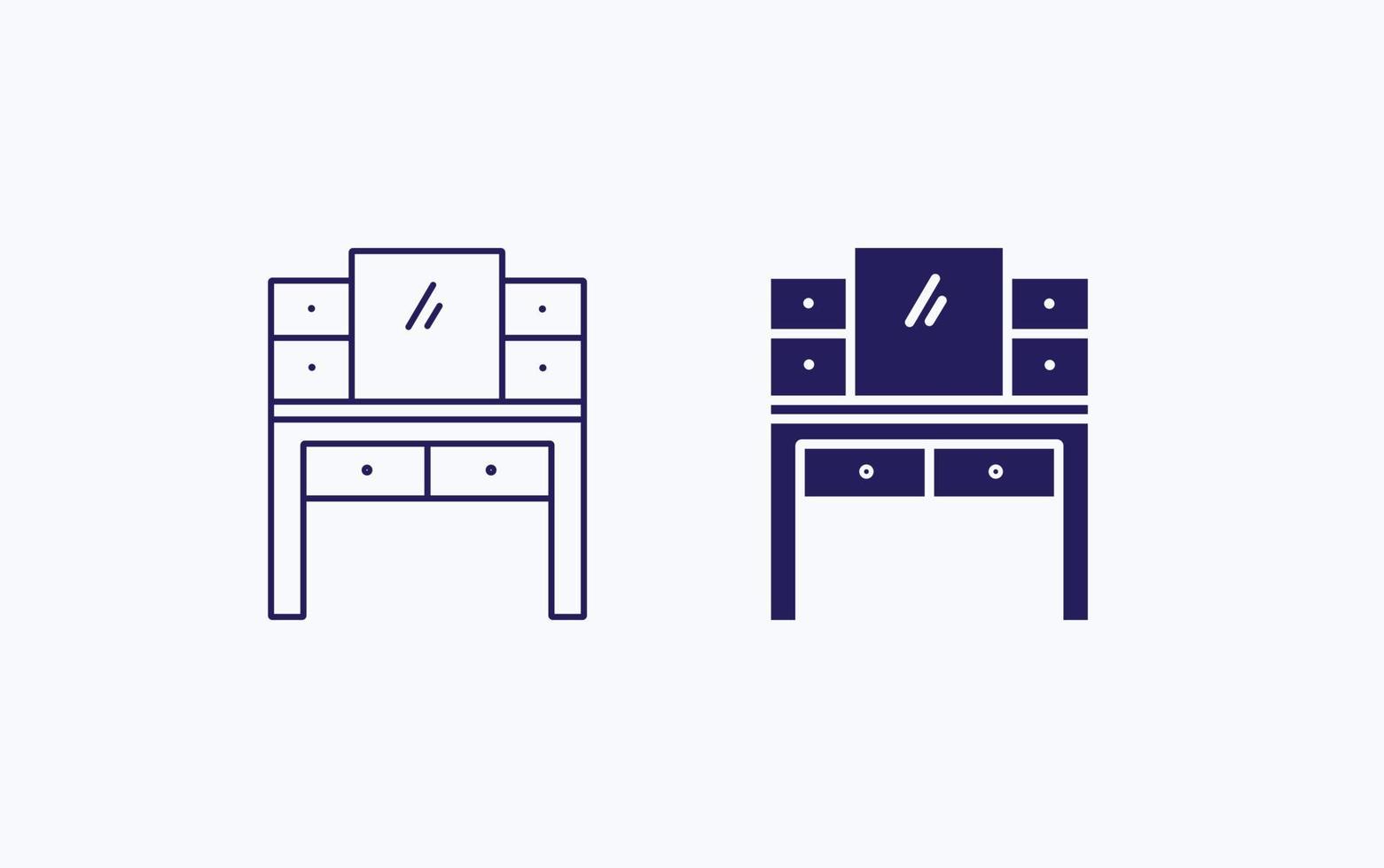 Dressing Table Illustration icon vector