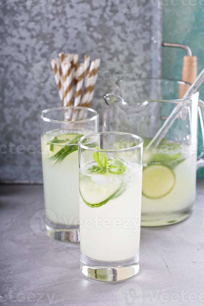 Basil lime and cucumber cooler photo