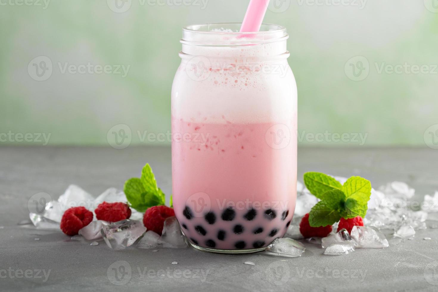 Strawberry bubble tea photo