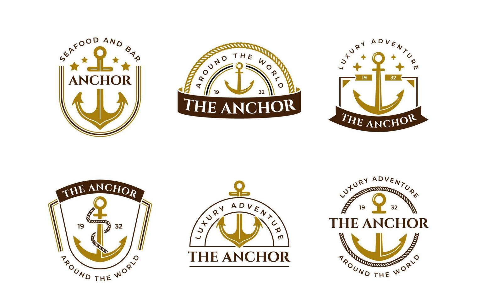 Vintage Anchor Logo Set vector