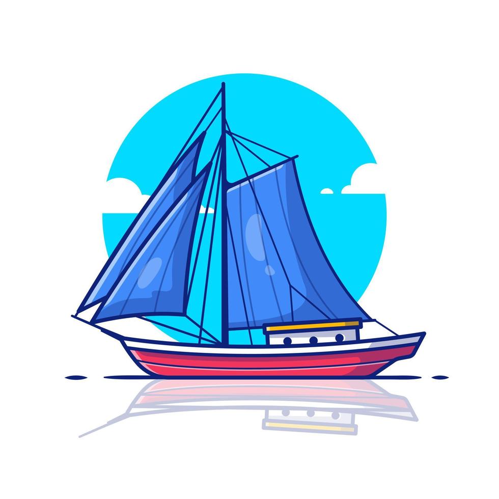 Sailing Boat Cartoon Vector Icon Illustration. Water Transportation Icon  Concept Isolated Premium Vector. Flat Cartoon Style 15757170 Vector Art at  Vecteezy