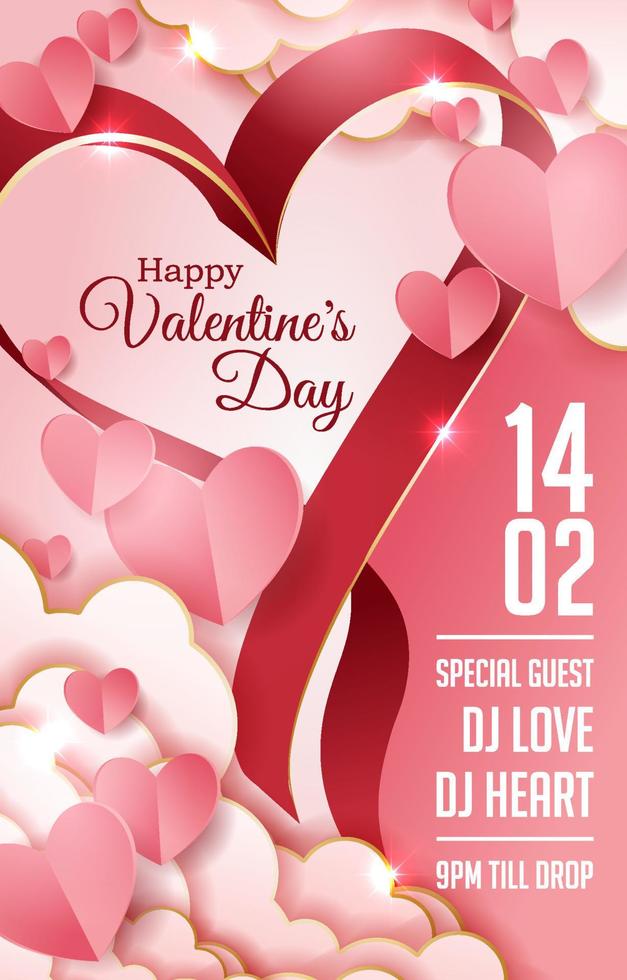 Valentine's Day Party Poster vector