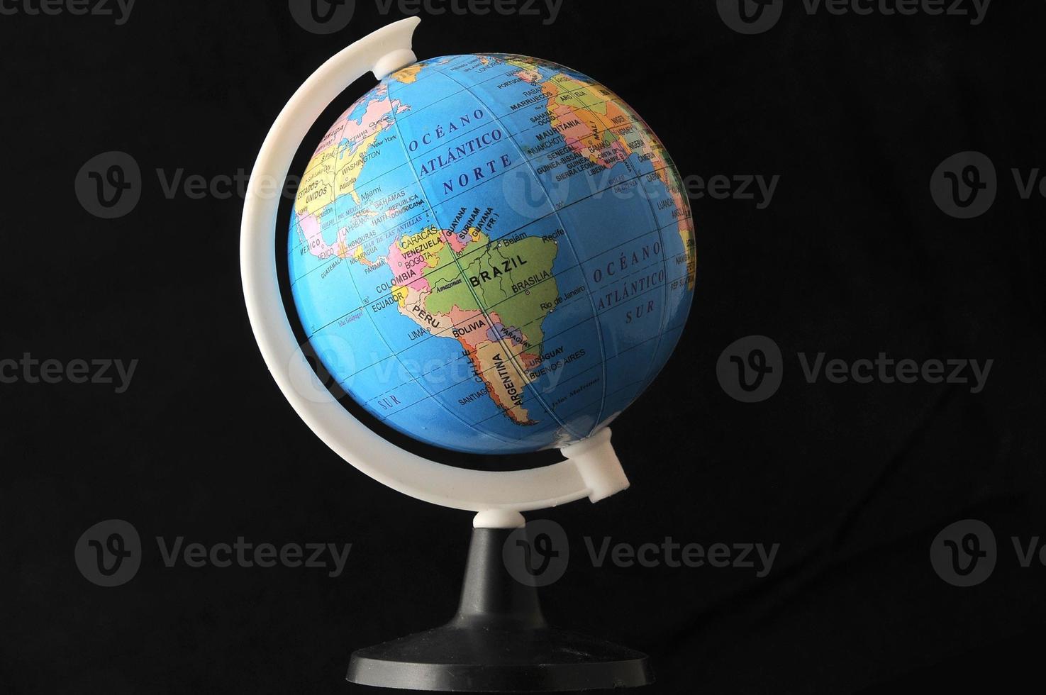 Globe on a black bacground photo