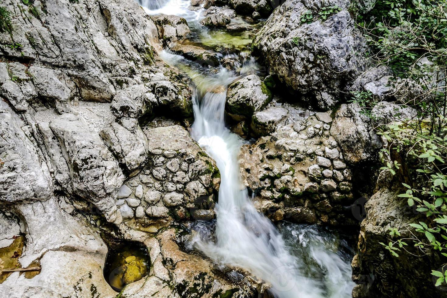 Water run and rocks photo