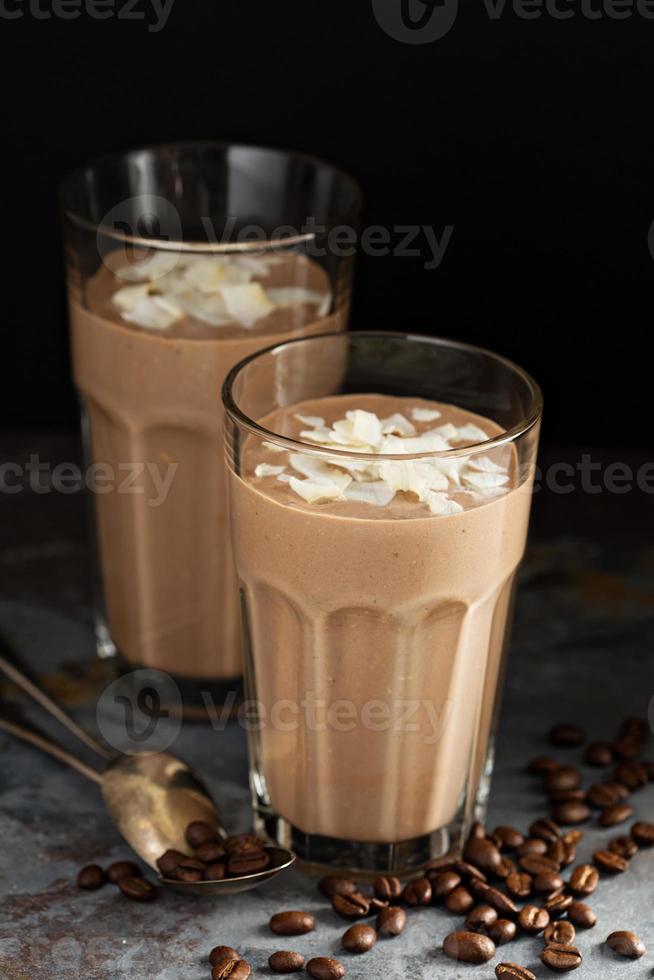 Coffee smoothie with coconut photo